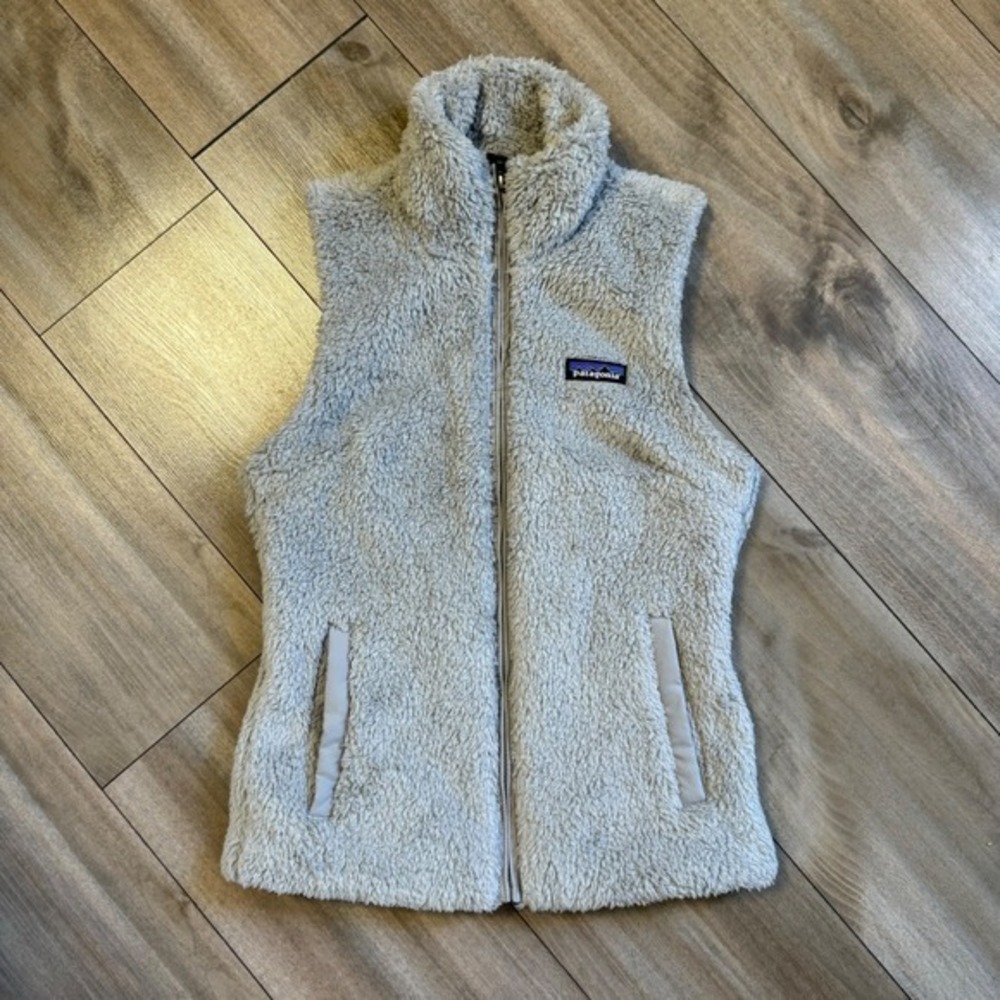 Patagonia Fleece Vest Women's XS Gray Full Zip Puffer Sherpa Warm Outerwear O-48